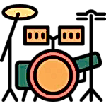 Logo representing children's drum lessons at Besharp Music School, Adelaide, focused on a hands-on and dynamic teaching approach.