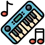 Logo of piano lessons at Besharp Music School, Adelaide, designed to attract children with a fun and interactive teaching style.