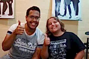 Gallery Music School, Boy with his music teacher during a lesson, exemplifying the nurturing educational environment at Besharp Music School, Adelaide., clarinet lesson